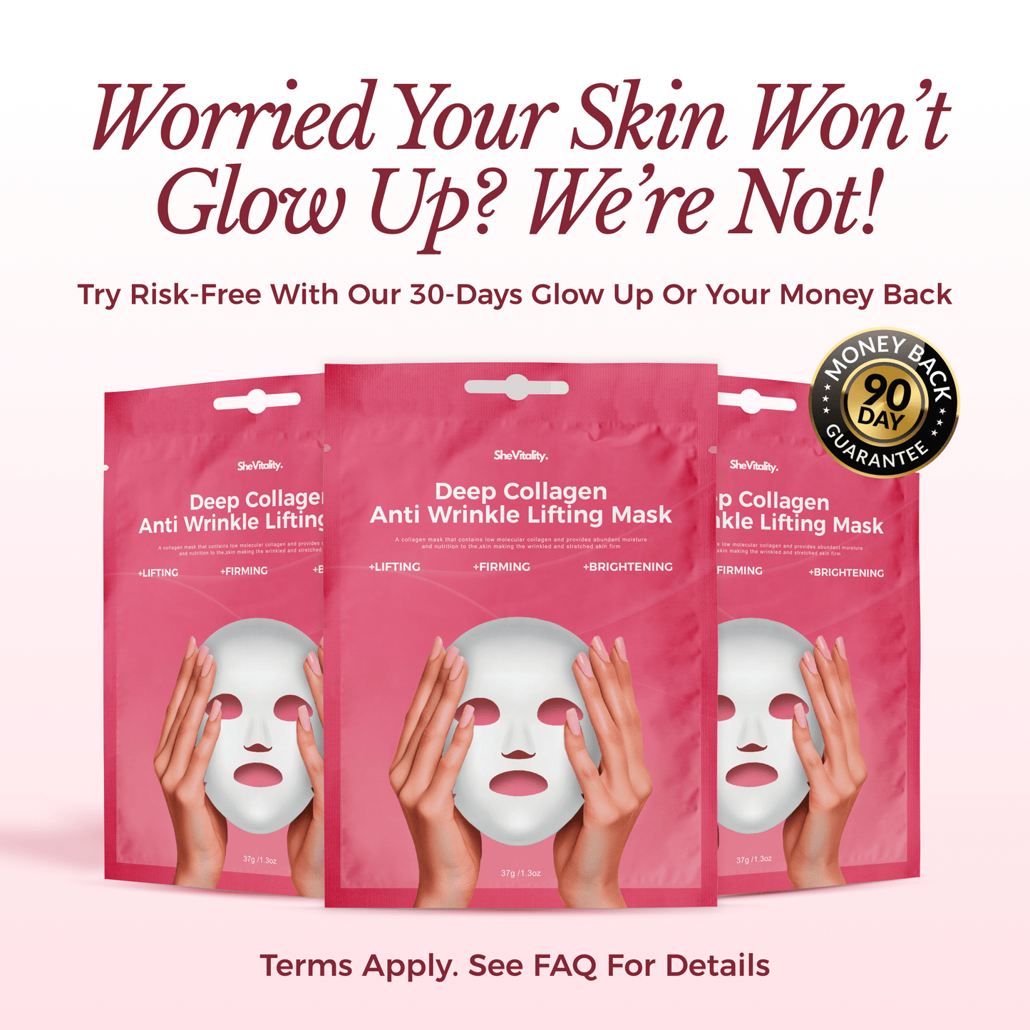 Collagen Glow Up Mask 2.0 - 30 Day Supply (4 Masks)